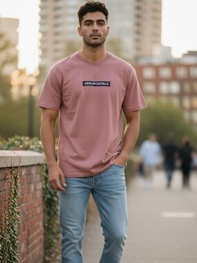 Aéropostale Pink Logo Graphic T-Shirt Men’s Small Casual Tee